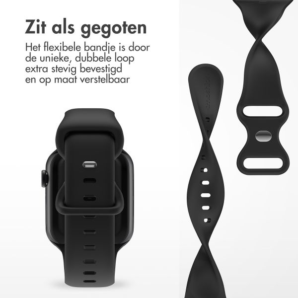 imoshion Siliconen⁺ bandje Apple Watch Series 1-9 / SE - 38/40/41 mm / Series 10 - 42 mm - Zwart - Maat S/M