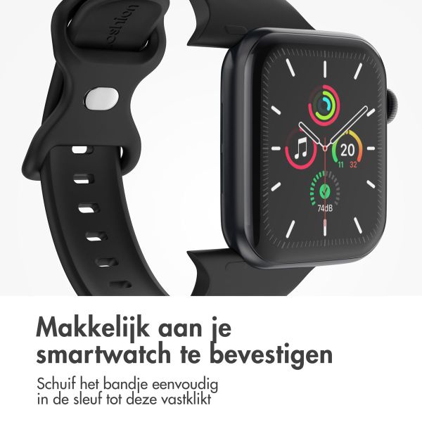 imoshion Siliconen⁺ bandje Apple Watch Series 1-9 / SE - 38/40/41 mm / Series 10 - 42 mm - Zwart - Maat S/M