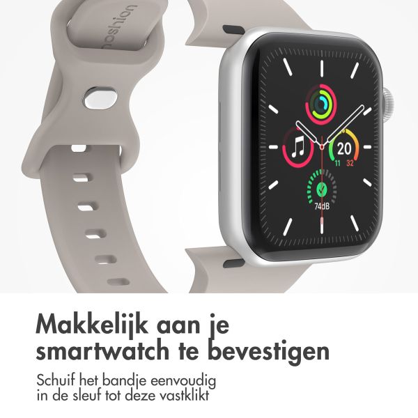 imoshion Siliconen⁺ bandje Apple Watch Series 1-9 / SE - 38/40/41 mm / Series 10 - 42 mm - Stone - Maat S/M