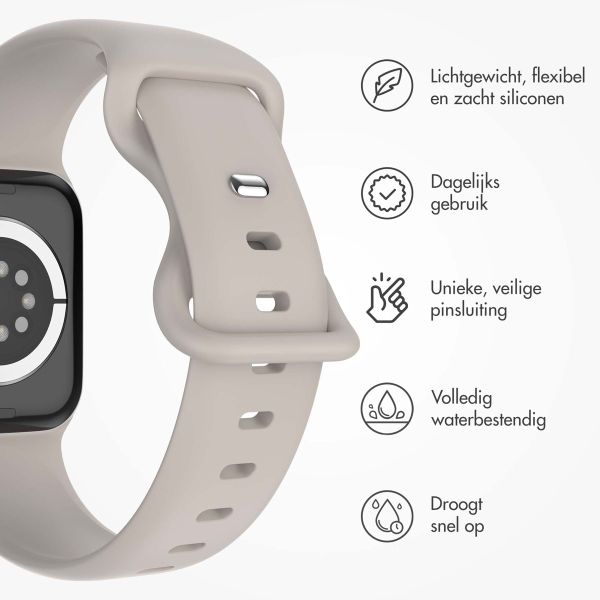 imoshion Siliconen⁺ bandje Apple Watch Series 1-9 / SE - 38/40/41 mm / Series 10 - 42 mm - Stone - Maat S/M