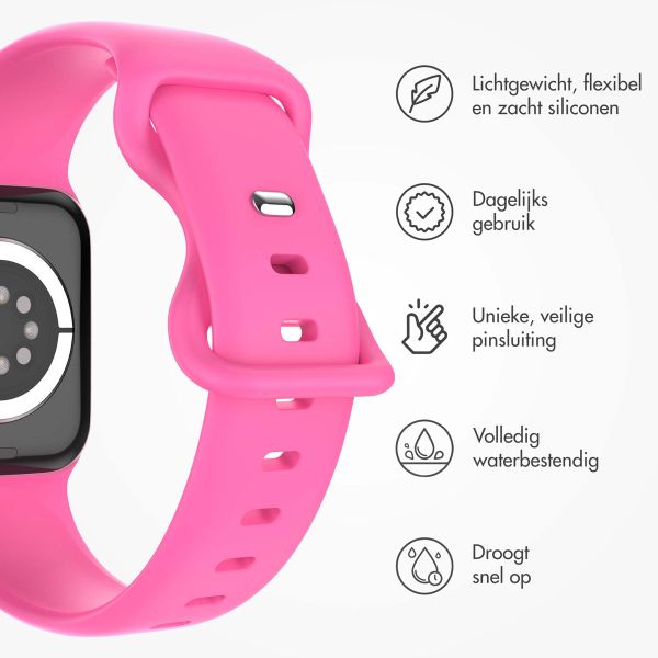 imoshion Siliconen⁺ bandje Apple Watch Series 1-9 / SE - 38/40/41 mm / Series 10 - 42 mm - Barbie Pink - Maat S/M