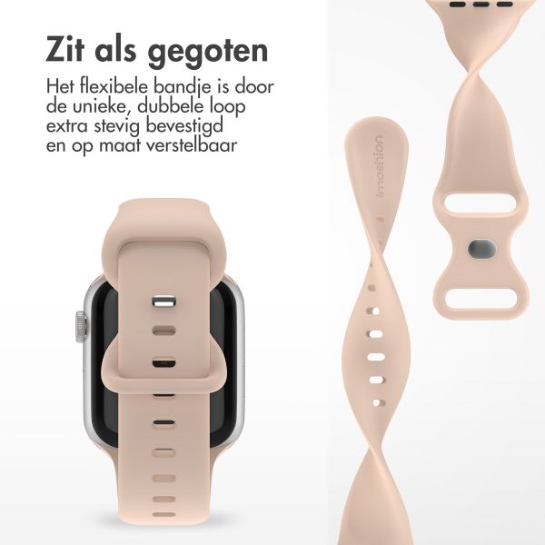 imoshion Siliconen⁺ bandje Apple Watch Series 1-9 / SE - 38/40/41 mm / Series 10 - 42 mm - Sand Pink - Maat S/M