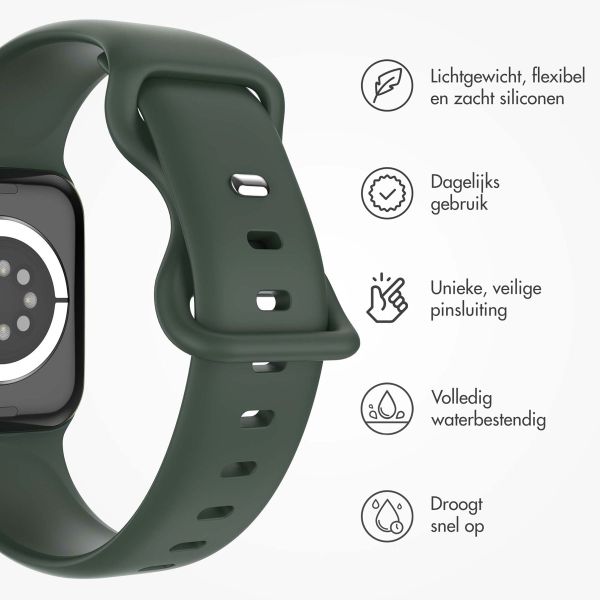 imoshion Siliconen⁺ bandje Apple Watch Series 1-9 / SE - 38/40/41 mm / Series 10 - 42 mm - Olive - Maat S/M