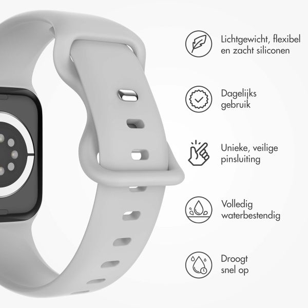 imoshion Siliconen⁺ bandje Apple Watch Series 1-10 / SE / Ultra (2) - 42/44/45/46/49 mm - Fog - Maat M/L