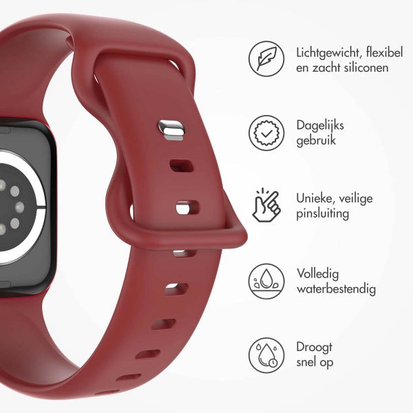 imoshion Siliconen⁺ bandje Apple Watch Series 1-10 / SE / Ultra (2) - 42/44/45/46/49 mm - Wine - Maat M/L