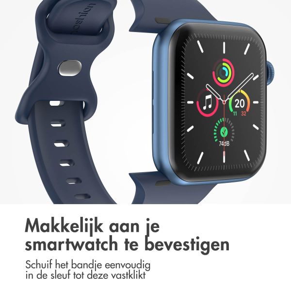 imoshion Siliconen⁺ bandje Apple Watch Series 1-10 / SE / Ultra (2) - 42/44/45/46/49 mm - Midnight - Maat M/L