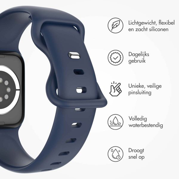 imoshion Siliconen⁺ bandje Apple Watch Series 1-10 / SE / Ultra (2) - 42/44/45/46/49 mm - Midnight - Maat M/L