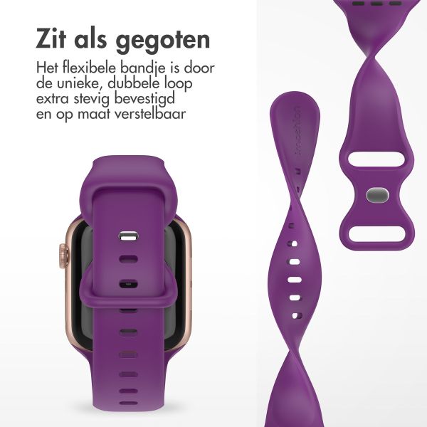 imoshion Siliconen⁺ bandje Apple Watch Series 1-10 / SE / Ultra (2) - 42/44/45/46/49 mm - Purple - Maat M/L