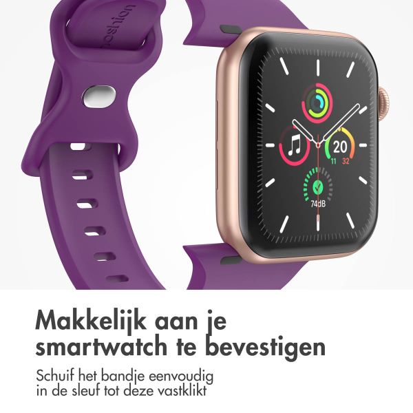 imoshion Siliconen⁺ bandje Apple Watch Series 1-10 / SE / Ultra (2) - 42/44/45/46/49 mm - Purple - Maat M/L