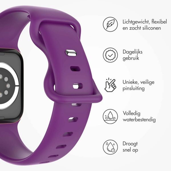 imoshion Siliconen⁺ bandje Apple Watch Series 1-10 / SE / Ultra (2) - 42/44/45/46/49 mm - Purple - Maat M/L