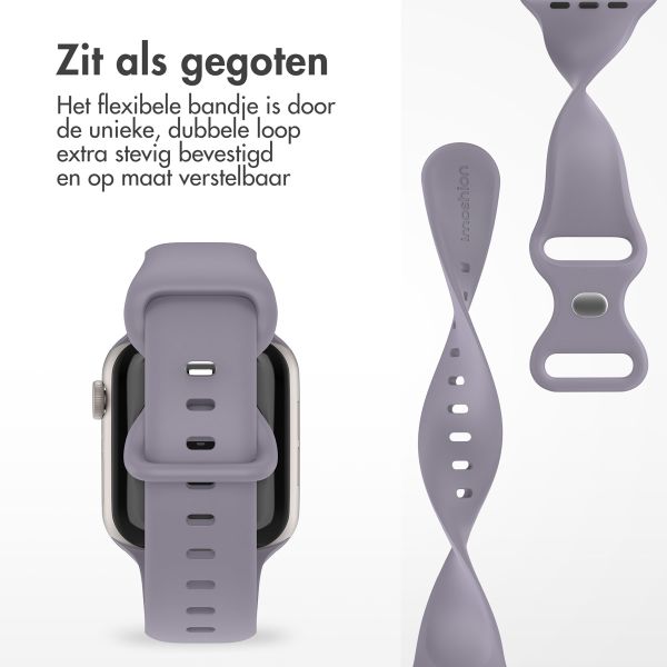 imoshion Siliconen⁺ bandje Apple Watch Series 1-10 / SE / Ultra (2) - 42/44/45/46/49 mm - Lavender - Maat M/L