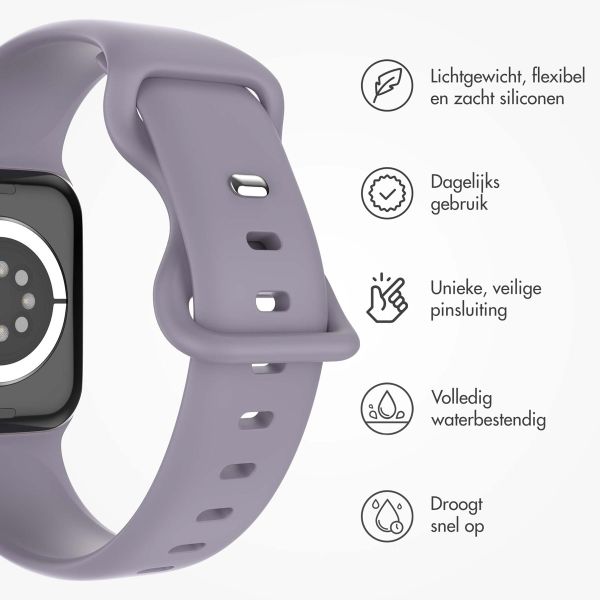 imoshion Siliconen⁺ bandje Apple Watch Series 1-10 / SE / Ultra (2) - 42/44/45/46/49 mm - Lavender - Maat M/L