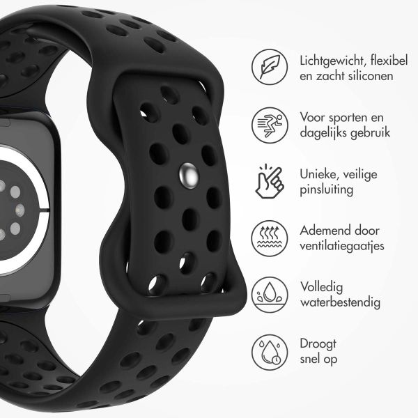 imoshion Sport⁺ bandje Apple Watch Series 1-9 / SE - 38/40/41 mm / Series 10 - 42 mm - Maat S/M - Zwart