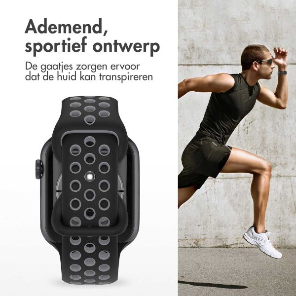 imoshion Sport⁺ bandje Apple Watch Series 1-9 / SE - 38/40/41 mm / Series 10 - 42 mm - Maat S/M - Black & Anthracite