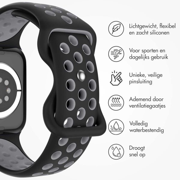 imoshion Sport⁺ bandje Apple Watch Series 1-9 / SE - 38/40/41 mm / Series 10 - 42 mm - Maat S/M - Black & Anthracite