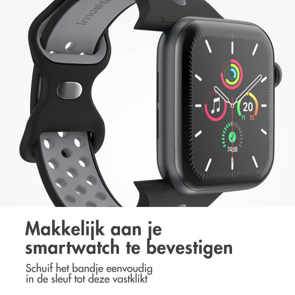 imoshion Sport⁺ bandje Apple Watch Series 1-9 / SE - 38/40/41 mm / Series 10 - 42 mm - Maat S/M - Black & Anthracite