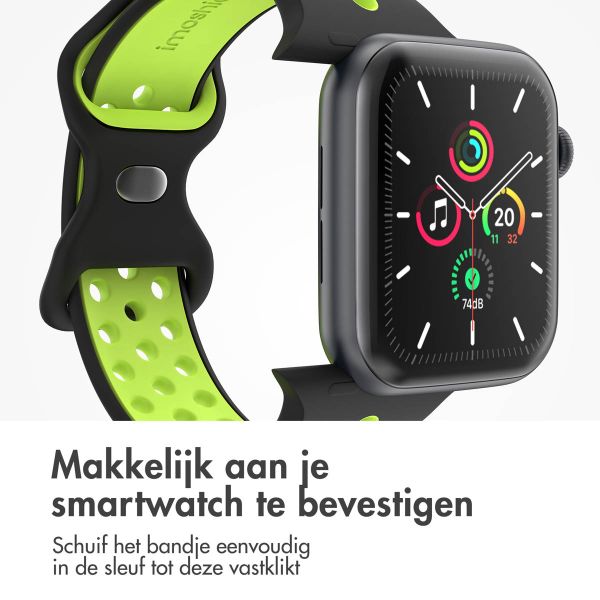 imoshion Sport⁺ bandje Apple Watch Series 1-9 / SE - 38/40/41 mm / Series 10 - 42 mm - Maat S/M - Black Volt