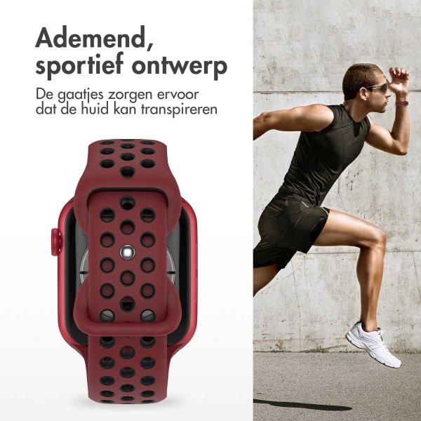 imoshion Sport⁺ bandje Apple Watch Series 1-9 / SE - 38/40/41 mm / Series 10 - 42 mm - Maat S/M - Wine Red & Black