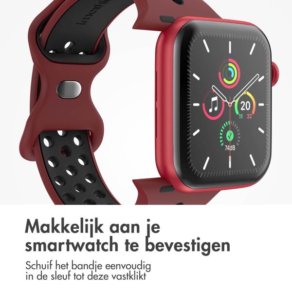 imoshion Sport⁺ bandje Apple Watch Series 1-9 / SE - 38/40/41 mm / Series 10 - 42 mm - Maat S/M - Wine Red & Black