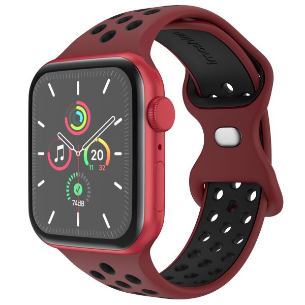 imoshion Sport⁺ bandje Apple Watch Series 1-9 / SE - 38/40/41 mm / Series 10 - 42 mm - Maat S/M - Wine Red & Black