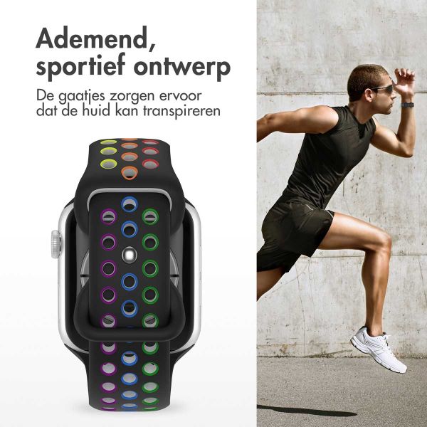 imoshion Sport⁺ bandje Apple Watch Series 1-9 / SE - 38/40/41 mm / Series 10 - 42 mm - Maat S/M - Black Rainbow