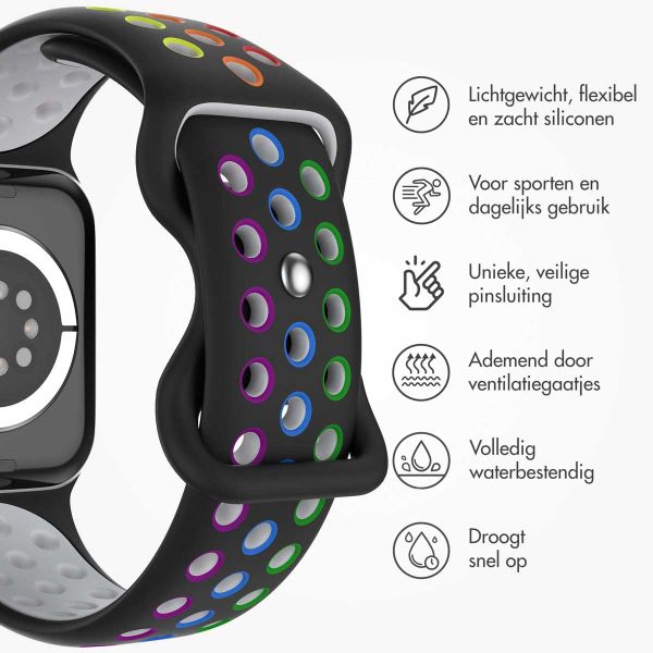 imoshion Sport⁺ bandje Apple Watch Series 1-9 / SE - 38/40/41 mm / Series 10 - 42 mm - Maat S/M - Black Rainbow