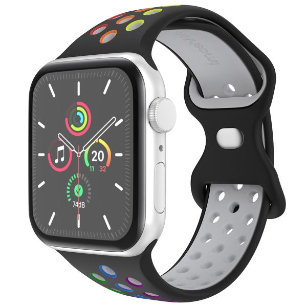 imoshion Sport⁺ bandje Apple Watch Series 1-9 / SE - 38/40/41 mm / Series 10 - 42 mm - Maat S/M - Black Rainbow