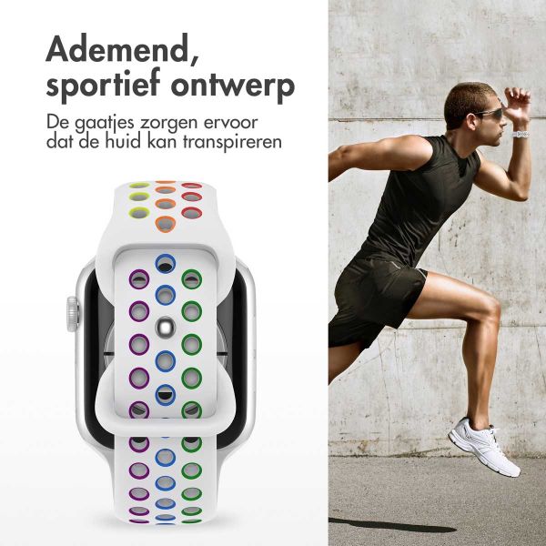 imoshion Sport⁺ bandje Apple Watch Series 1-9 / SE - 38/40/41 mm / Series 10 - 42 mm - Maat S/M - White Rainbow