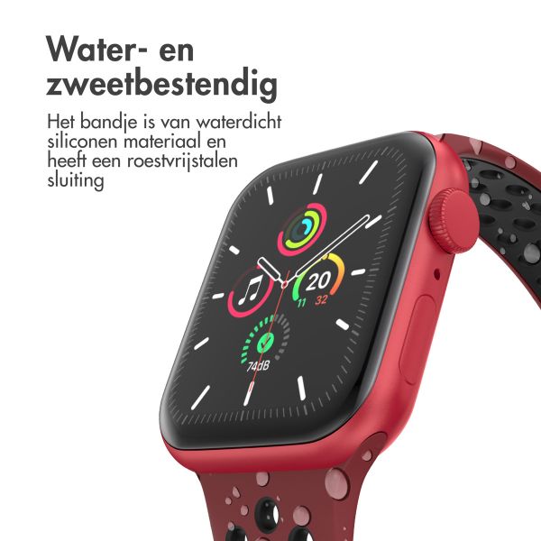 imoshion Sport⁺ bandje Apple Watch Series 1-9 / SE - 38/40/41 mm - Maat M/L - Wine Red & Black