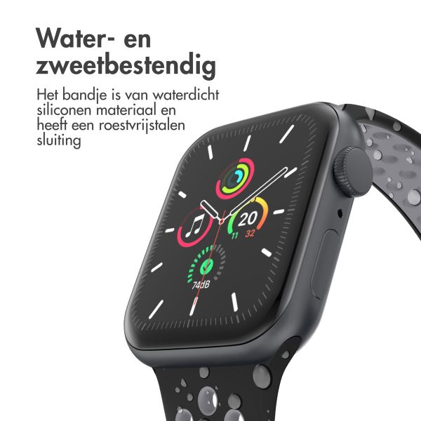 imoshion Sport⁺ bandje Apple Watch Series 1-10 / SE / Ultra (2) - 42/44/45/46/49 mm - Maat S/M - Black & Anthracite