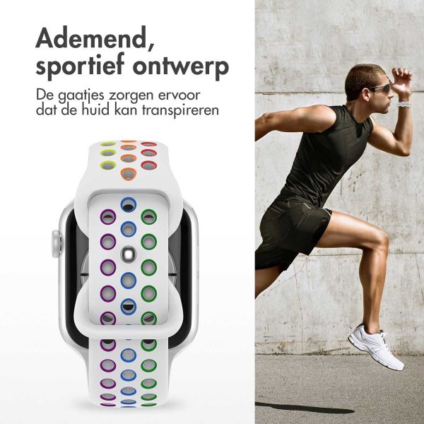 imoshion Sport⁺ bandje Apple Watch Series 1-9 / SE / Ultra (2) - 42/44/45/49 mm - Maat S/M - White Rainbow