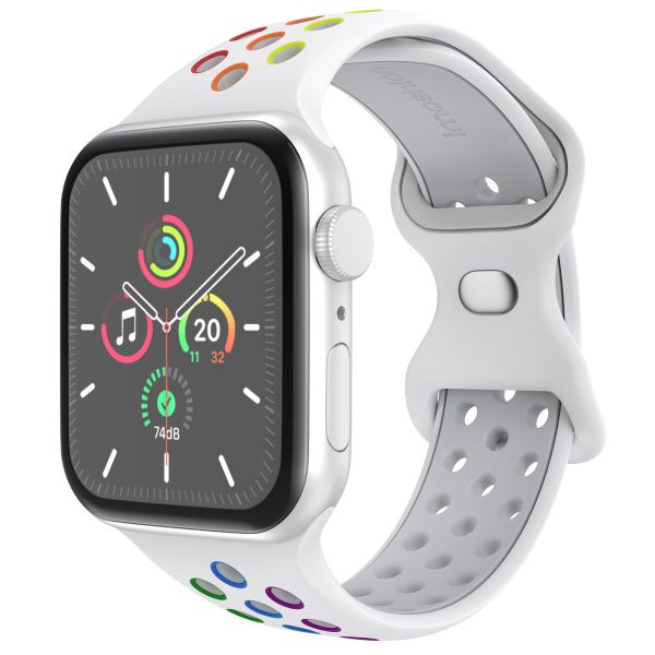 imoshion Sport⁺ bandje Apple Watch Series 1-10 / SE / Ultra (2) - 42/44/45/46/49 mm - Maat M/L - White Rainbow