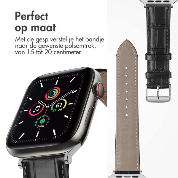 imoshion Lederen krokodil bandje Apple Watch Series 1-9 / SE - 38/40/41 mm / Series 10 - 42 mm - Zwart