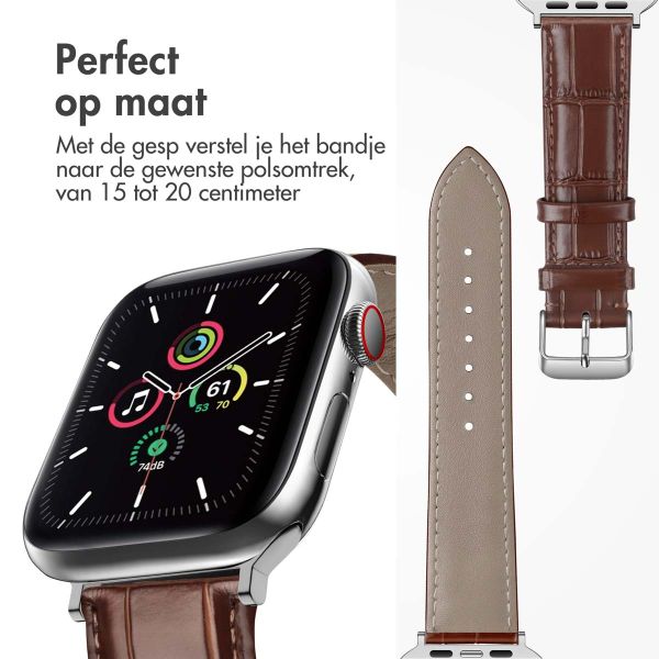 imoshion Lederen krokodil bandje Apple Watch Series 1-9 / SE - 38/40/41 mm / Series 10 - 42 mm - Bruin