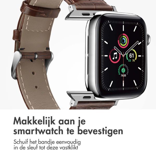 imoshion Lederen krokodil bandje Apple Watch Series 1-9 / SE - 38/40/41 mm / Series 10 - 42 mm - Bruin