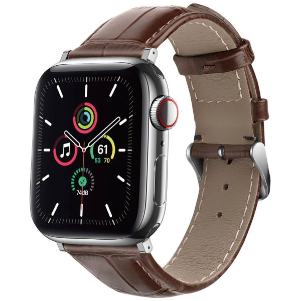 imoshion Lederen krokodil bandje Apple Watch Series 1-9 / SE - 38/40/41 mm / Series 10 - 42 mm - Bruin