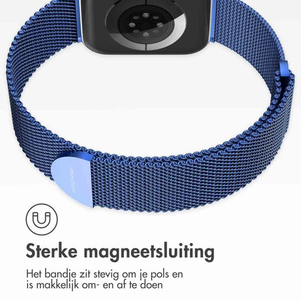 imoshion Milanees magnetisch bandje Apple Watch Series 1-9 / SE - 38/40/41 mm / Series 10 - 42 mm - Maat S - Blauw