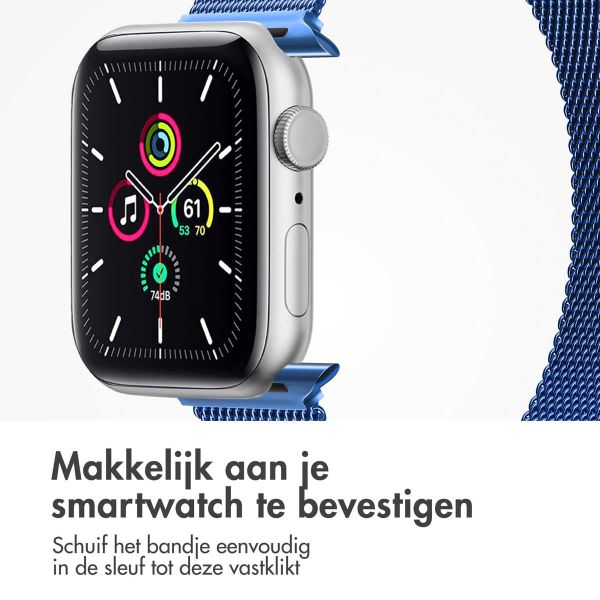 imoshion Milanees magnetisch bandje Apple Watch Series 1-9 / SE - 38/40/41 mm / Series 10 - 42 mm - Maat S - Blauw