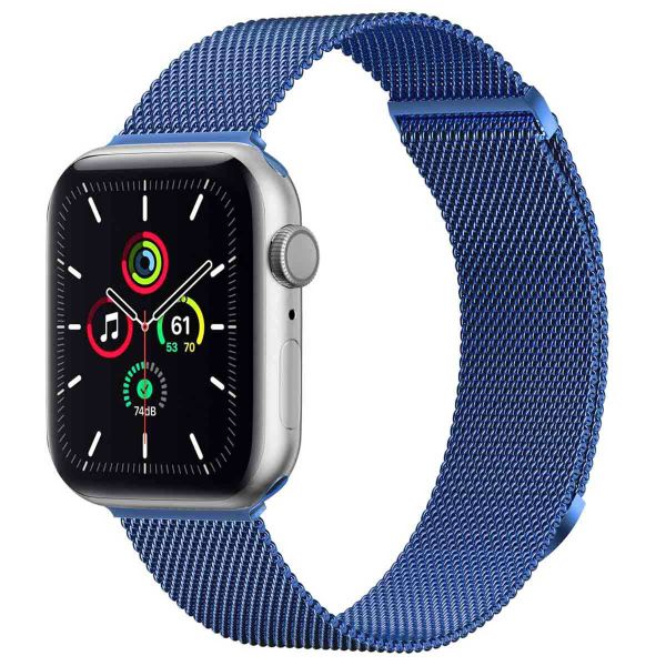 imoshion Milanees magnetisch bandje Apple Watch Series 1-9 / SE - 38/40/41 mm / Series 10 - 42 mm - Maat S - Blauw