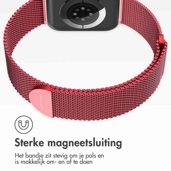 imoshion Milanees magnetisch bandje Apple Watch Series 1-9 / SE - 38/40/41 mm / Series 10 - 42 mm - Maat S - Rood