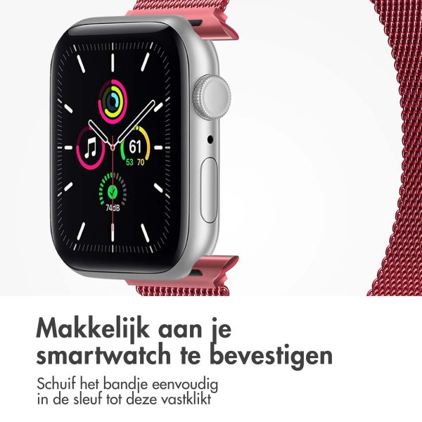 imoshion Milanees magnetisch bandje Apple Watch Series 1-9 / SE - 38/40/41 mm / Series 10 - 42 mm - Maat S - Rood