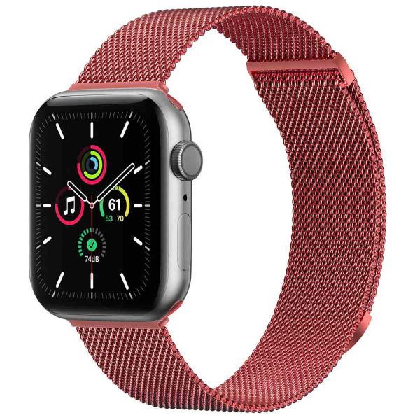 imoshion Milanees magnetisch bandje Apple Watch Series 1-9 / SE - 38/40/41 mm / Series 10 - 42 mm - Maat S - Rood