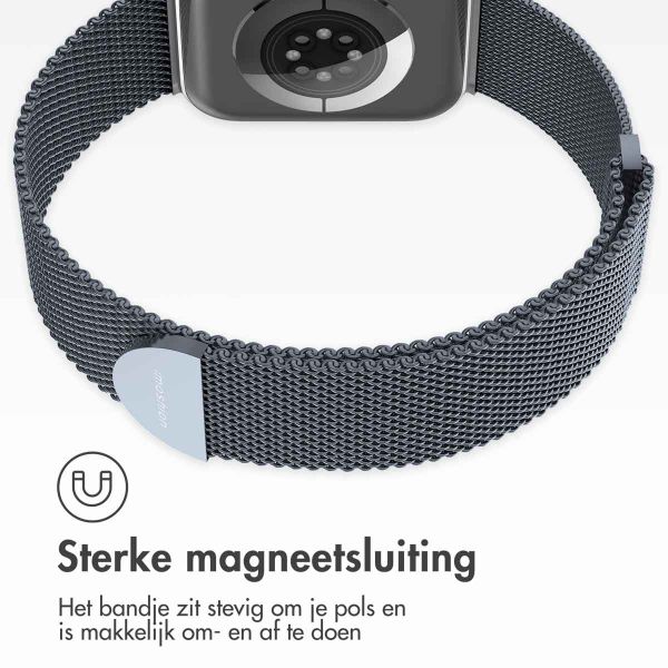 imoshion Milanees magnetisch bandje Apple Watch Series 1-9 / SE - 38/40/41 mm / Series 10 - 42 mm - Maat S - Grijs