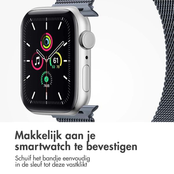 imoshion Milanees magnetisch bandje Apple Watch Series 1-9 / SE - 38/40/41 mm / Series 10 - 42 mm - Maat S - Grijs