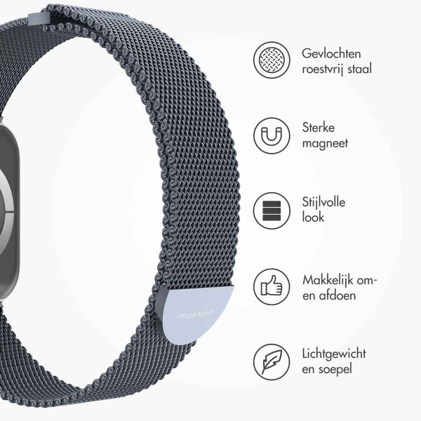 imoshion Milanees magnetisch bandje Apple Watch Series 1-9 / SE - 38/40/41 mm / Series 10 - 42 mm - Maat S - Grijs