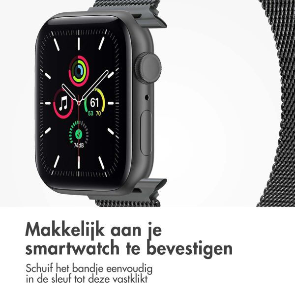 imoshion Milanees magnetisch bandje Apple Watch Series 1-9 / SE - 38/40/41 mm / Series 10 - 42 mm - Maat S - Space Grey