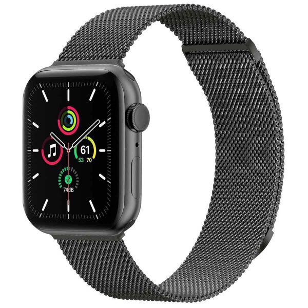 imoshion Milanees magnetisch bandje Apple Watch Series 1-9 / SE - 38/40/41 mm / Series 10 - 42 mm - Maat S - Space Grey