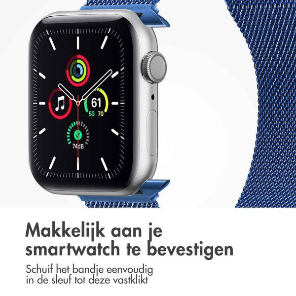 imoshion Milanees magnetisch bandje Apple Watch Series 1-9 / SE - 38/40/41 mm / Series 10 - 42 mm - Maat M - Blauw