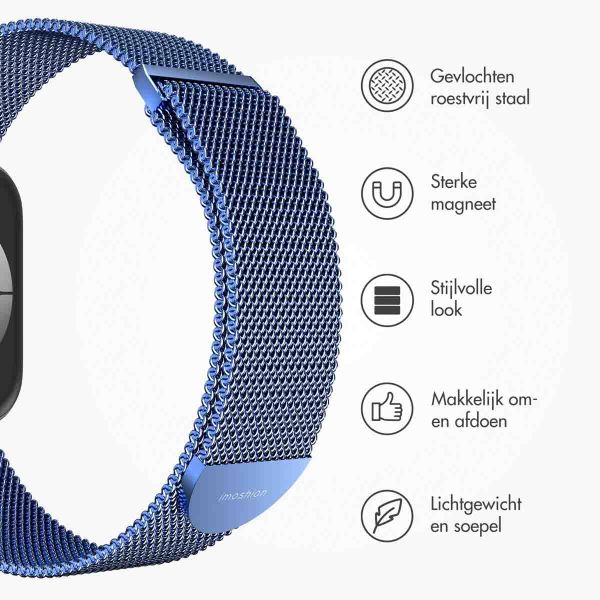 imoshion Milanees magnetisch bandje Apple Watch Series 1-9 / SE - 38/40/41 mm / Series 10 - 42 mm - Maat M - Blauw