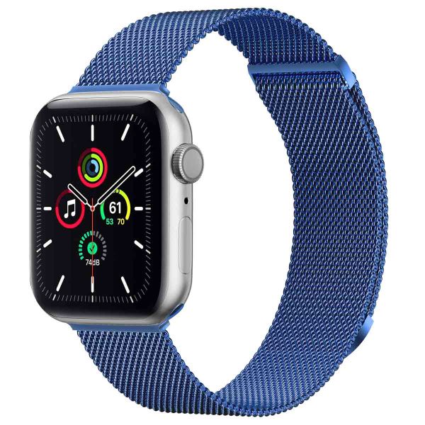 imoshion Milanees magnetisch bandje Apple Watch Series 1-9 / SE - 38/40/41 mm / Series 10 - 42 mm - Maat M - Blauw